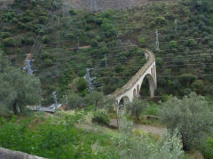 
The partly-built Regua to Lamego branch, Lamego river bridge just outside Regua, April 2012